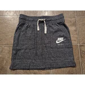 Nike Size XS Vintage Gym Just Do It Women's Gray Drawstring Knit Skirt K5
